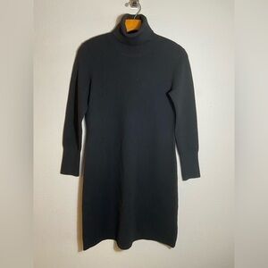 Theory Black Turtleneck Long Sleeve Wool mini Dress Size S/P